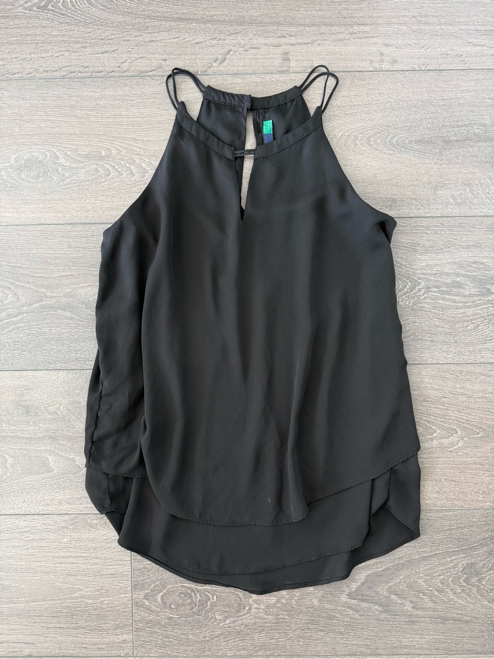 Black Halter Neck Layered Tank Top AVA XS summer shirt blouse